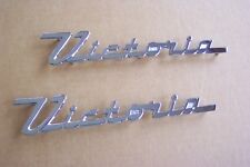 1955 1956 Ford New Pair Of Victoria Chrome Door Emblems New 55 56