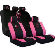 For Ford Deluxe Pink Heart Car Seat Covers And Headrest Covers Gift Set