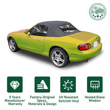 Heated Glass Window Soft Top For Mazda Miata Convertible 1990-2005 Black