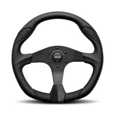 Momo Quark Steering Wheel - 350mm Black Polyurethane Black Grips