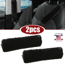 2 Sheepskin Auto Seat Belt Cover Car Soft Wool Seatbelt Shoulder Pads Cover Us