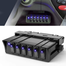 6 Gang Blue Led Toggle Rocker Switch Panel Control Box For Jeep Utv Suv Camper