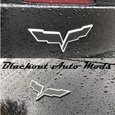 C6 Corvette 2005-2013 Frontrear Emblem Flag Overlay Blackout Carbon Fiber