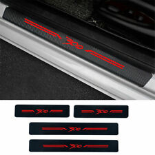 4pcs Carbon Fiber Leather Car Door Sill Stickers For Chrysler 300c 300s Red