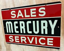 Mercury Sales Service Distressed Aluminum Metal Sign 12x18