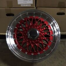 15 Rs Style Wheels Rims Candy Red 4 Lug 4x100114.3 4x4.5 Brand New Set Of 4