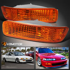Fits 1992-1993 Acura Integra Amber Bumper Lights Signal Parking Lamps Pair 92-93