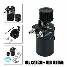 Oil Catch Reservoir Breather Can Tank Filter Kit Cylinder Aluminum Engine Black