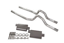 Dual Exhaust Kit 2.5 2 Chamber Rear Exit Fits 73 To 80 Gm Ck 20 34 Ton