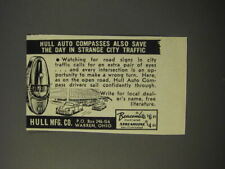 1953 Hull Auto Compass Ad - Also Save The Day In Strange City Traffic