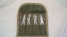Vintage K D Mfg Miniature Wrench Set In Olive Drab Fabric Holder Made In Usa