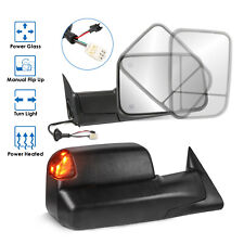 Tow Mirrors Side View Power Heated W Led Signal Lights For 1998-2002 Dodge Ram