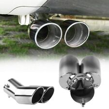 Car Chrome Pipe Exhaust Tip Rear Tail Throat Muffler Stainless Steel Round Bend