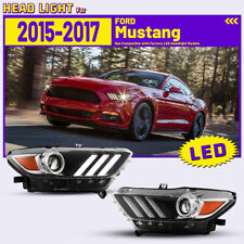 Led Drl Projector Headlights Hid Xenon Only For 2015-2017 Ford Mustang Headlamps