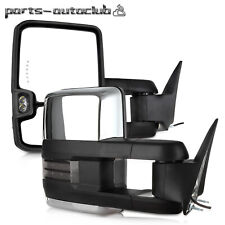Power Chrome Smoke Led Signals Tow Mirrors For 1988-98 Gmc 150025003500