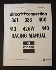 Mopar Direct Connection Racing Manual 361 383 400 413 426w 440 Engine Dodge Vtg
