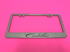1xcadillac -stainless Steel Chrome Metal License Plate Frame Holder Wscrew Caps