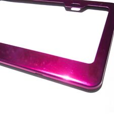 Hot Pink Chrome Powder Coated License Plate Frame Light Weight Stainless Steel