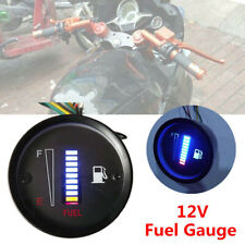 Universal 52mm 2 Fuel Level Gauge Car Meter Digital Blue Led Light Automotive