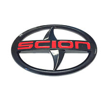 For Scion Large Emblem Red Letter Black Badge Sticker Front Jdm Black Tc Xa