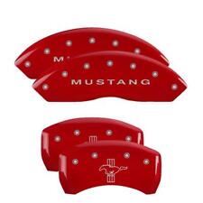 Mgp Caliper Covers Fits 2010-2014 Ford Mustang - Set Of 4 Red Finish Silver M