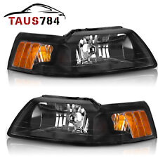 Headlights Assembly Amber Corner Headlamps For 1999-2004 Ford Mustang Pair Set