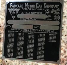 Packard Data Plate 1939 39 Id Identification Most All Can Be Made By Me Usa