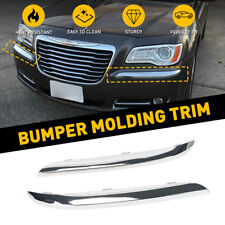 Bumper Trim Set For 2011-2014 Chrysler 300 Accent Front Chrome 68127941ab 2pcs