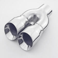 Twin Dual 3 Angle Cut Round Single 2.5 Inlet Exhaust Tip 304 Stainless Steel