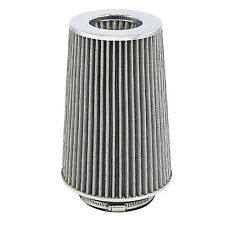 White Universal Cone Intake Air Filter 10.6 L X 6 W Inlet 3 3.5 Or 4 Large