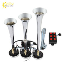 Musical Car Truck Horn With Wire Remote 12v 3 Trumpet 6 Tune Train Air Horn Kit