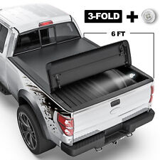 6ft 3-fold Truck Bed Tonneau Cover Soft Upper For 2005-2021 Nissan Frontier