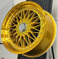 20 Euro Rs Style Gold Wheels Rims Staggered 20x8.5 9.5 5x120 5x114.3 35