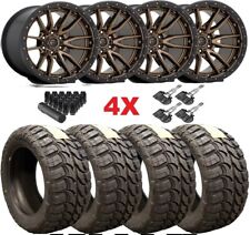 17 Bronze Fuel Rebel Wheel Mud Terrain Tire Package Set Fit Ram Gmc 1500 33
