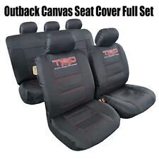 Waterproof Black Canvas Car Seat Covers Full Set For Tacoma 1998-2023