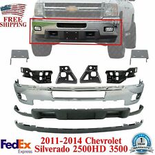 Front Bumper Chrome Steel Kit With Brackets For 2011-2014 Silverado 2500hd 3500