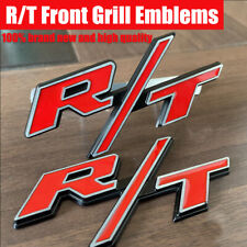 3pcs Oem For Rt Front Grill Emblems Rt Fender Badge Red Black Silver Car Decals