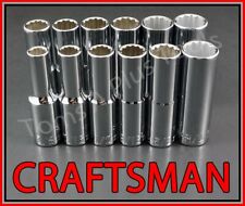 Craftsman Hand Tools 12pc Deep 12 Sae Metric Mm 12pt Ratchet Wrench Socket Set