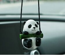 Swinging Panda Bear Rear View Mirror Hanging Ornament Cute Car Accessories