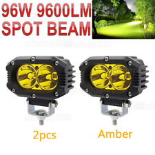Led Spot Lights 2pcs Yellow Driving Lamp Fog Lights 4inch Pods Cube Off Road Atv