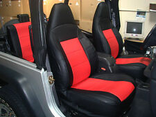 For 1997-02 Jeep Wrangler Tj Sahara S.leather Custom Fit Seat Covers Blackred