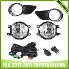 For 2011-2017 Toyota Sienna Clear Fog Lights Driving Lamps Wswitchbulbs Pair
