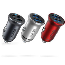 Anker Powerdrive Alloy 2 Metal Dual Usb Car Charger 24w 4.8a Charging For Phone