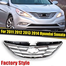 For 2011-2013 Hyundai Sonata Factory Style Front Bumper Upper Grille Chrome Trim