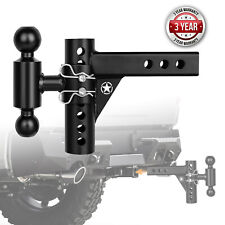 2 Receiver 6 Droprise Adjustable Trailer Tow Hitch Dual Ball Wlock 12500lb