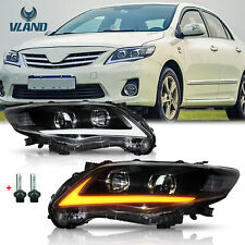 Pair Led Projector Headlights Front Lamp For 2011-2013 Toyota Corolla