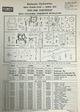 1959-61 Chevy 348 Installation Bulletin-rochester 2gc Tri Power-5pages-perfect