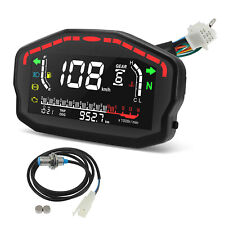 Motorcycle Lcd Universal Digital Speedometer Odometer Tachometer Kmh Mph Gauge