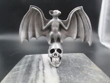 Rare Vampire Bat On Skull Ratrod Hotrod Car Hood Ornament