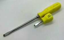 Mac Tools Usa Screwdriver Set Rare Yellow Grip Standard Slotted Built In Nut Lot